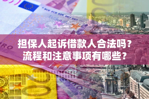 武汉担保人起诉借款人合法吗？流程和注意事项有哪些？