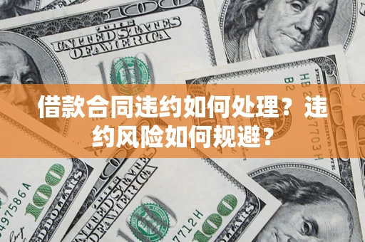 武汉借款合同违约如何处理？违约风险如何规避？