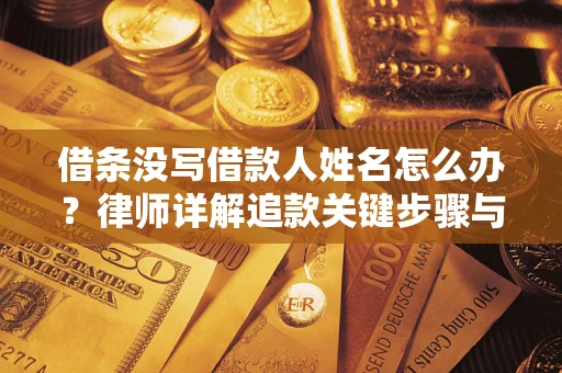 武汉借条没写借款人姓名怎么办？律师详解追款关键步骤与证据链构建
